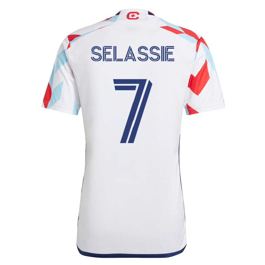 Niño Fútbol Camiseta Maren Haile-Selassie #7 Blanco Azul 2ª Equipación 2023/24