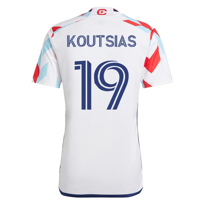 Niño Fútbol Camiseta Georgios Koutsias #19 Blanco Azul 2ª Equipación 2023/24