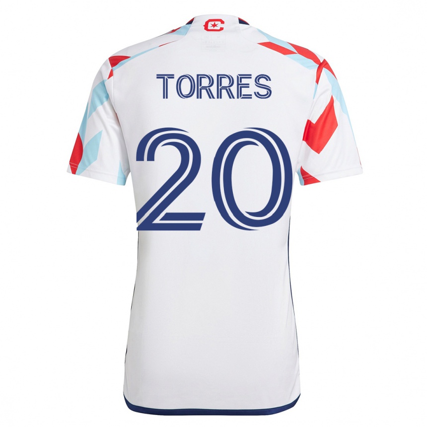 Niño Fútbol Camiseta Jairo Torres #20 Blanco Azul 2ª Equipación 2023/24