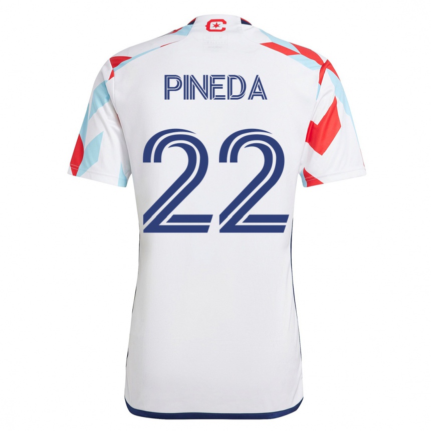 Niño Fútbol Camiseta Mauricio Pineda #22 Blanco Azul 2ª Equipación 2023/24