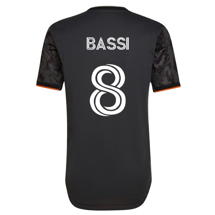 Niño Fútbol Camiseta Amine Bassi #8 Negro 2ª Equipación 2023/24