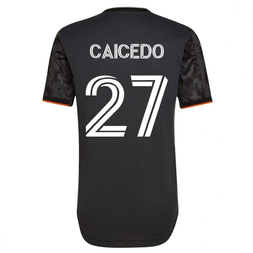 Niño Fútbol Camiseta Luis Caicedo #27 Negro 2ª Equipación 2023/24