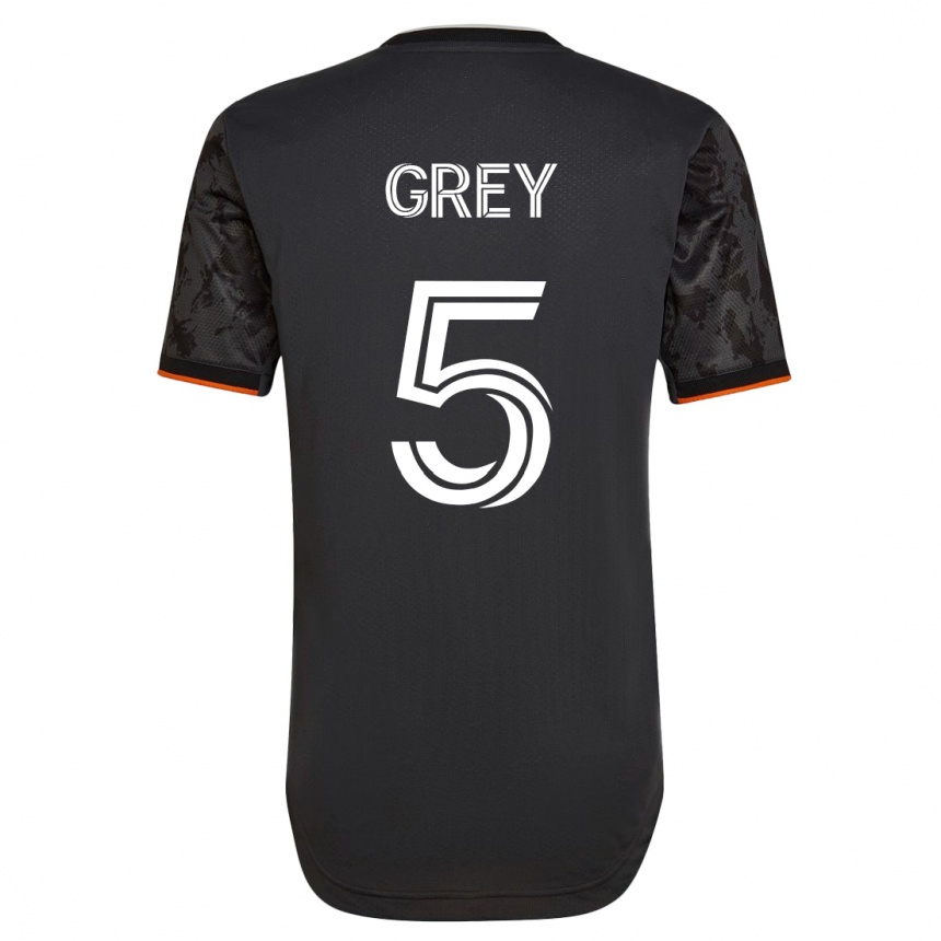 Niño Fútbol Camiseta Omar Grey #5 Negro 2ª Equipación 2023/24