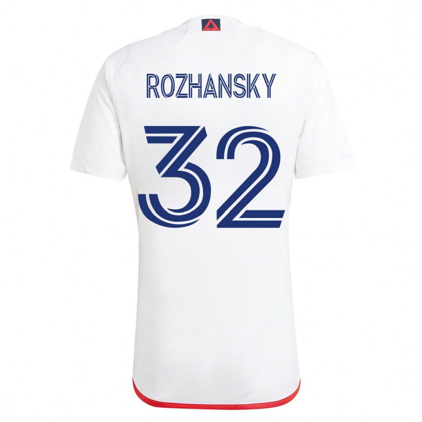 Niño Fútbol Camiseta Jake Rozhansky #32 Blanco Rojo 2ª Equipación 2023/24