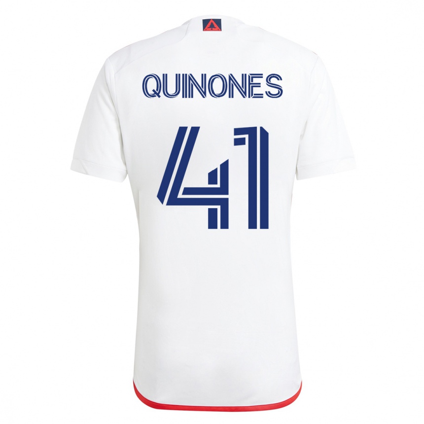 Niño Fútbol Camiseta Colby Quiñónes #41 Blanco Rojo 2ª Equipación 2023/24