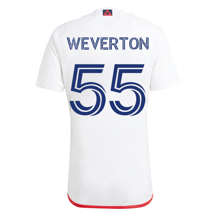 Niño Fútbol Camiseta Weverton #55 Blanco Rojo 2ª Equipación 2023/24