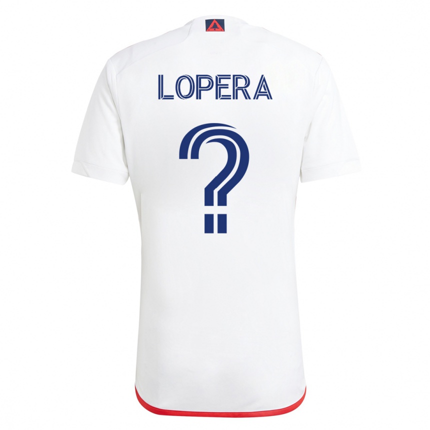 Niño Fútbol Camiseta Steban Lopera #0 Blanco Rojo 2ª Equipación 2023/24