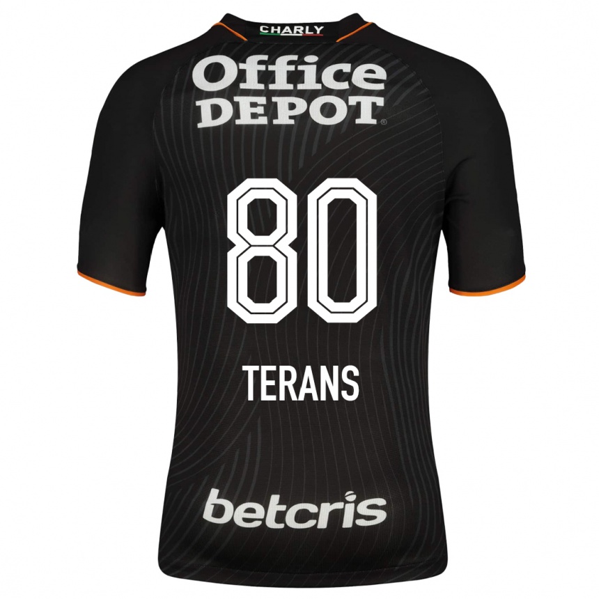 Niño Fútbol Camiseta David Terans #80 Negro 2ª Equipación 2023/24