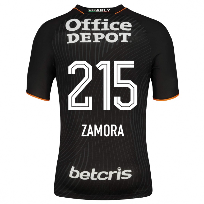 Niño Fútbol Camiseta Yahir Zamora #215 Negro 2ª Equipación 2023/24