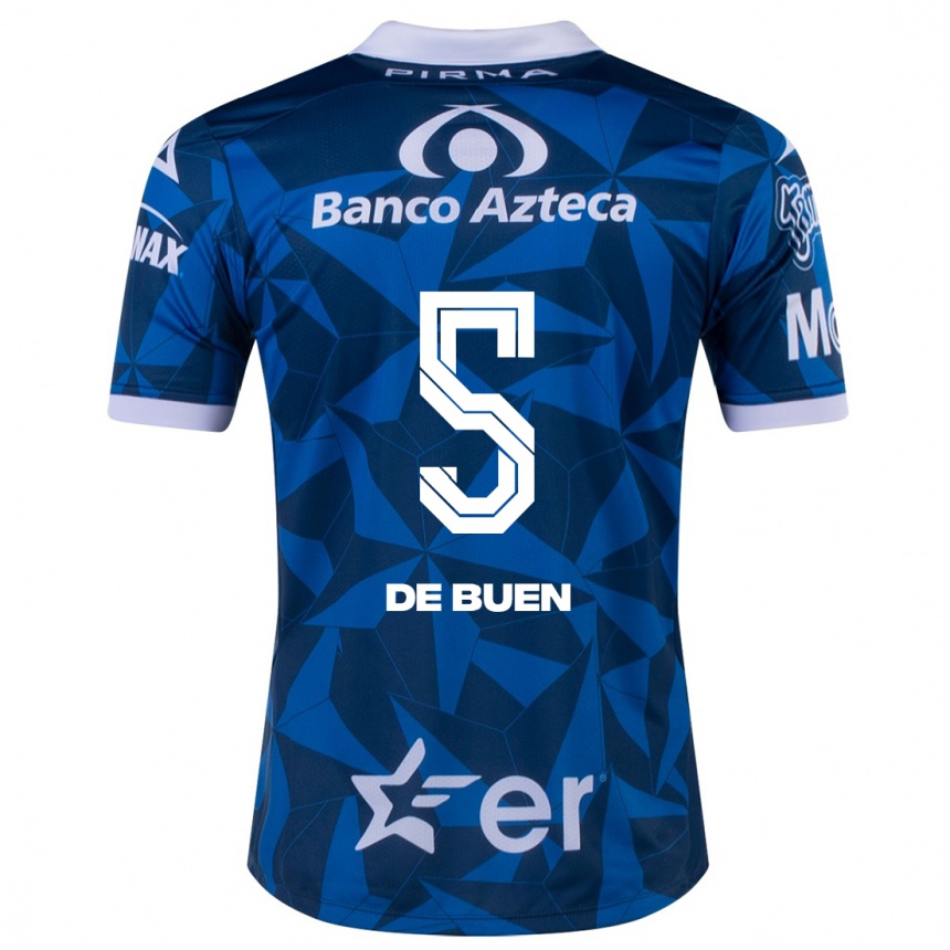 Niño Fútbol Camiseta Diego De Buen #5 Azul 2ª Equipación 2023/24