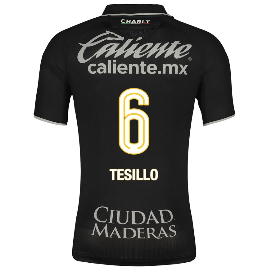 Niño Fútbol Camiseta William Tesillo #6 Negro 2ª Equipación 2023/24