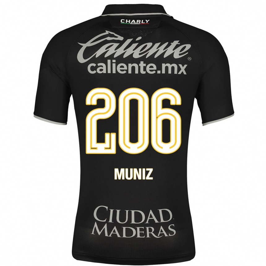 Niño Fútbol Camiseta Isaác Muñíz #206 Negro 2ª Equipación 2023/24