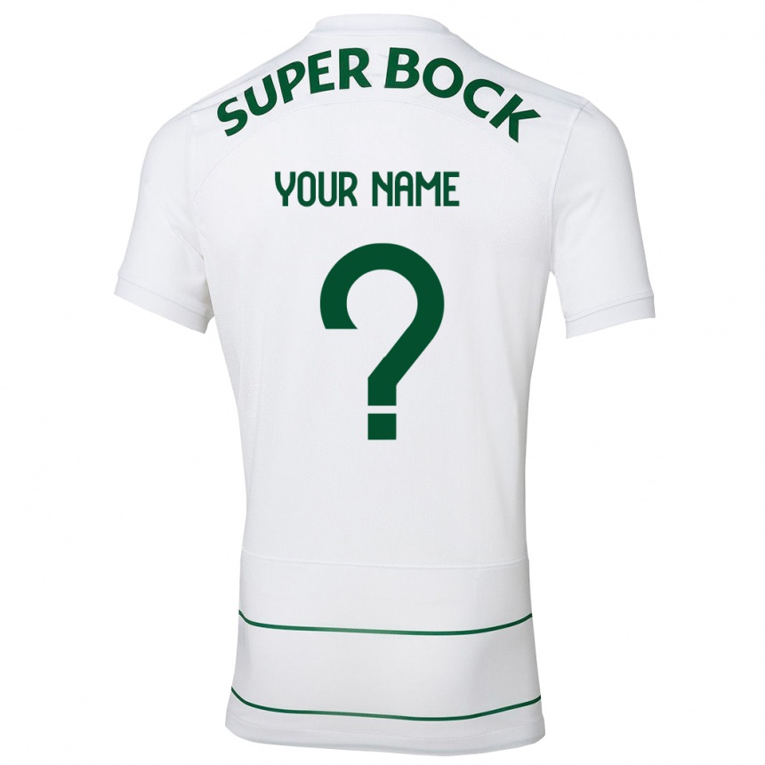 Niño Fútbol Camiseta Su Nombre #0 Blanco 2ª Equipación 2023/24