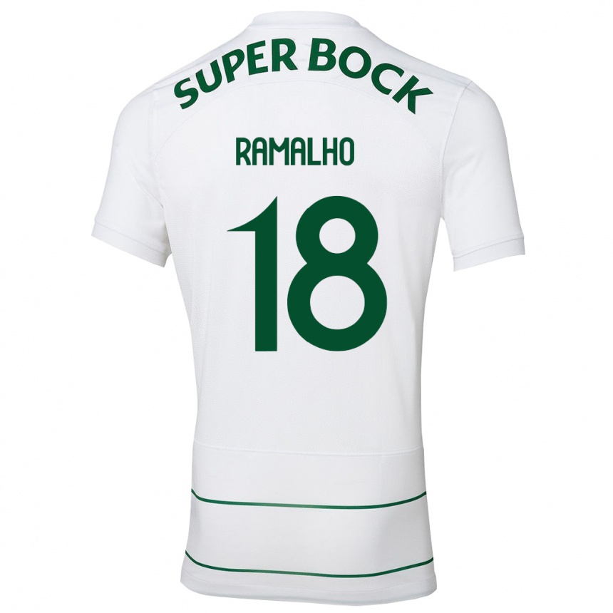 Niño Fútbol Camiseta Inês Filipa Ramalho Gonçalves #18 Blanco 2ª Equipación 2023/24