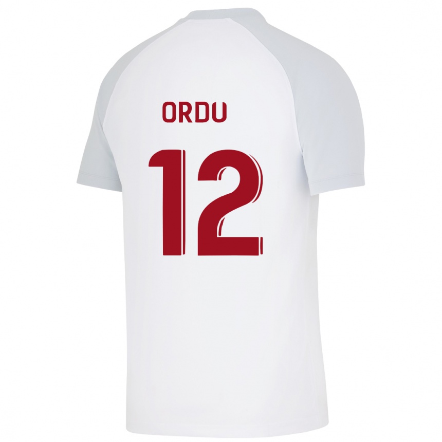 Niño Fútbol Camiseta Atakan Ordu #12 Blanco 2ª Equipación 2023/24