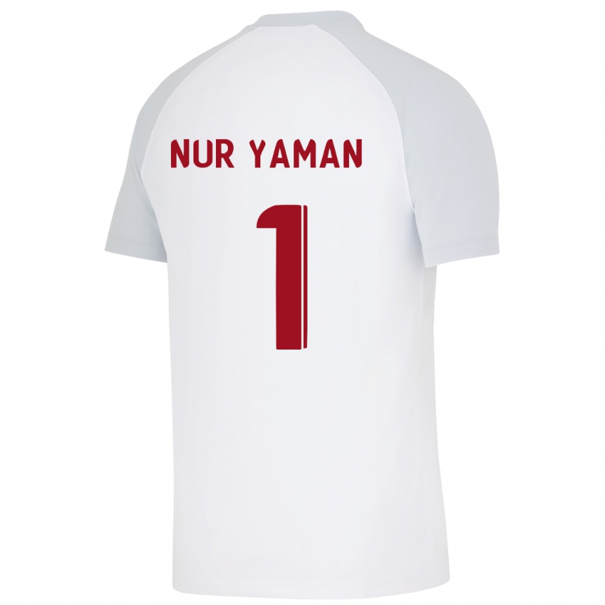 Niño Fútbol Camiseta Gamze Nur Yaman #1 Blanco 2ª Equipación 2023/24