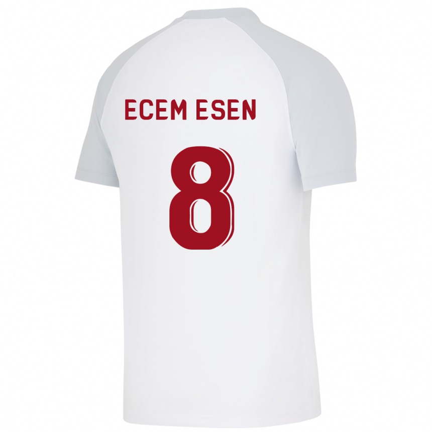 Niño Fútbol Camiseta Emine Ecem Esen #8 Blanco 2ª Equipación 2023/24