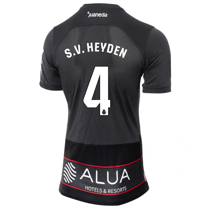 Niño Fútbol Camiseta Siebe Van Der Heyden #4 Negro 2ª Equipación 2023/24