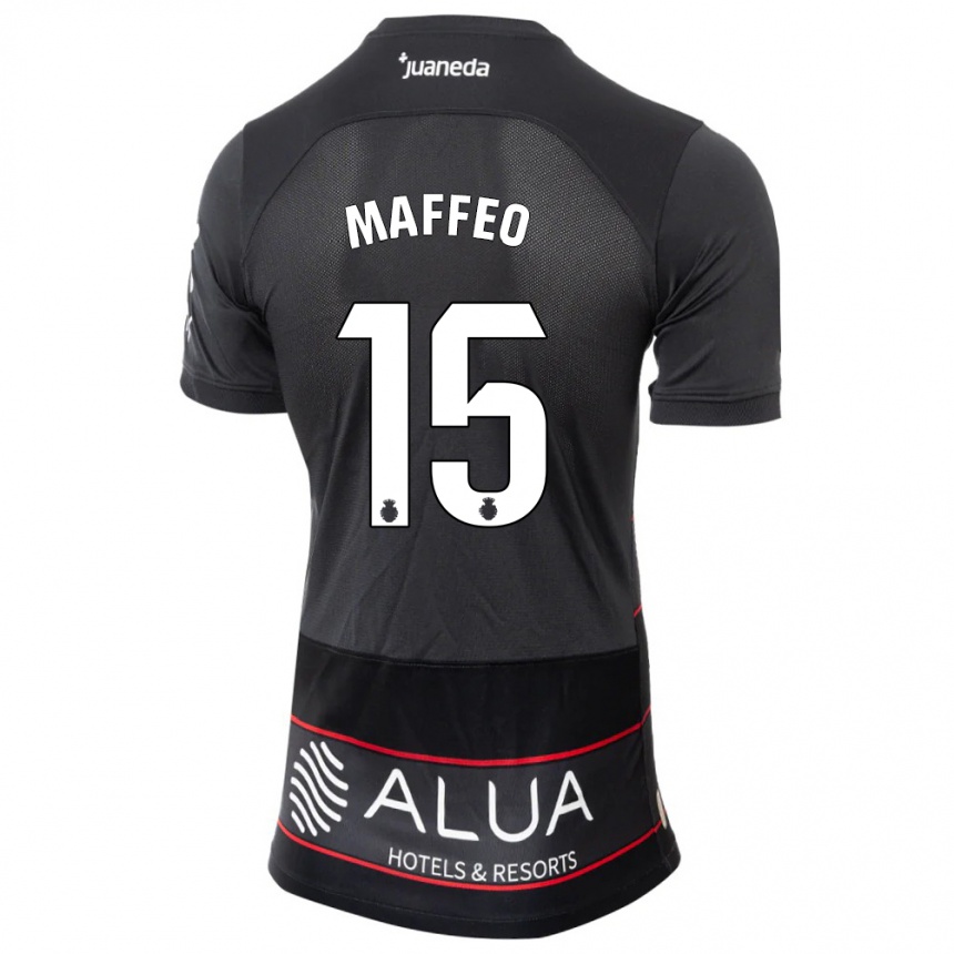 Niño Fútbol Camiseta Pablo Maffeo #15 Negro 2ª Equipación 2023/24