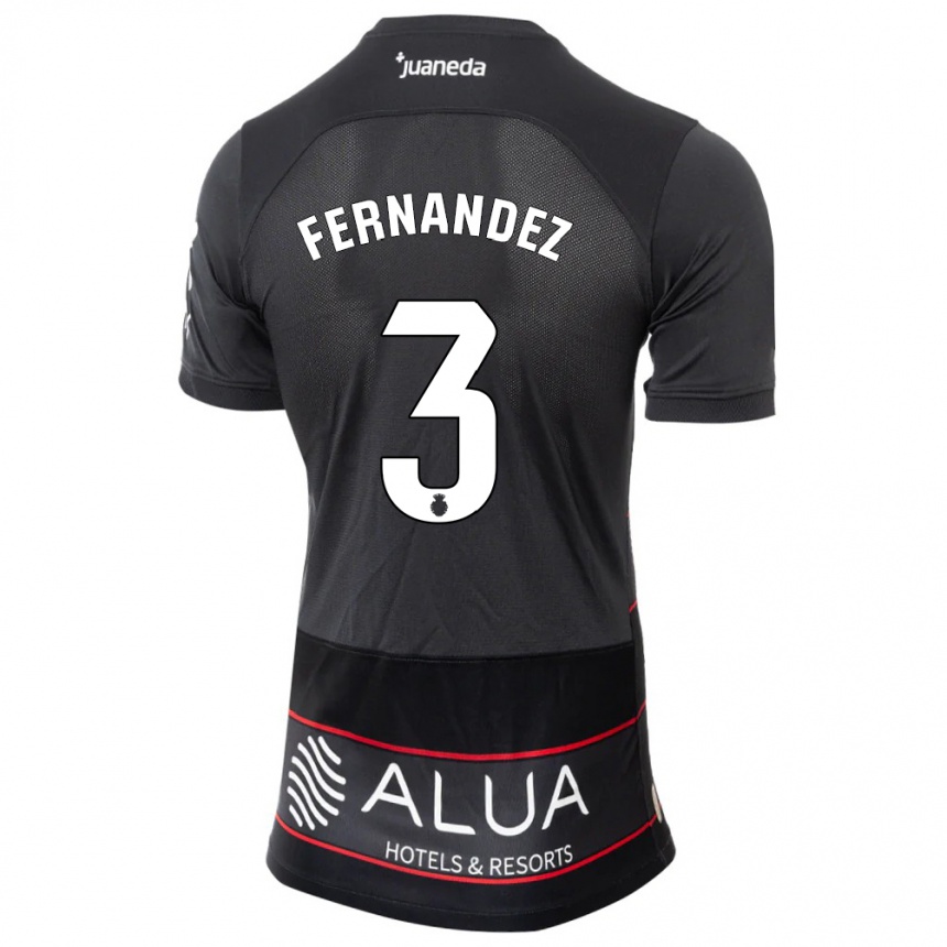 Niño Fútbol Camiseta Marcos Fernández #3 Negro 2ª Equipación 2023/24