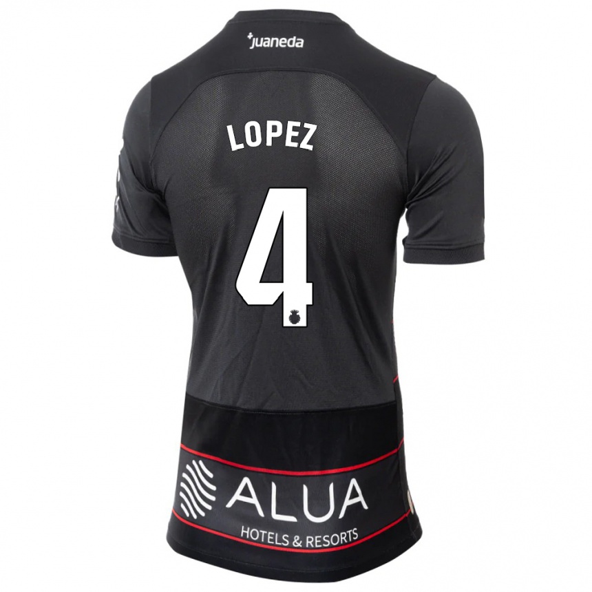 Niño Fútbol Camiseta David López #4 Negro 2ª Equipación 2023/24