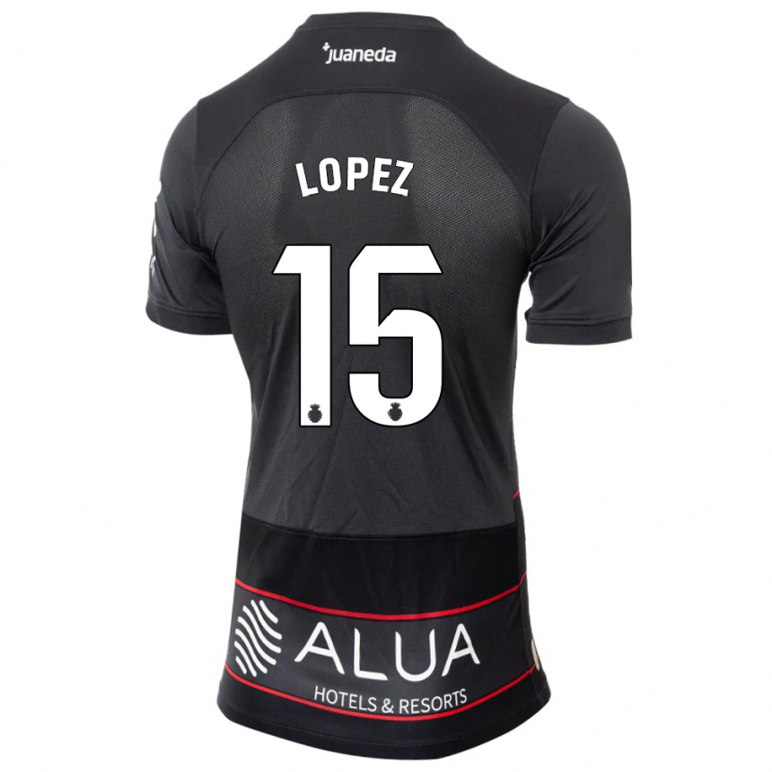 Niño Fútbol Camiseta Marc López #15 Negro 2ª Equipación 2023/24