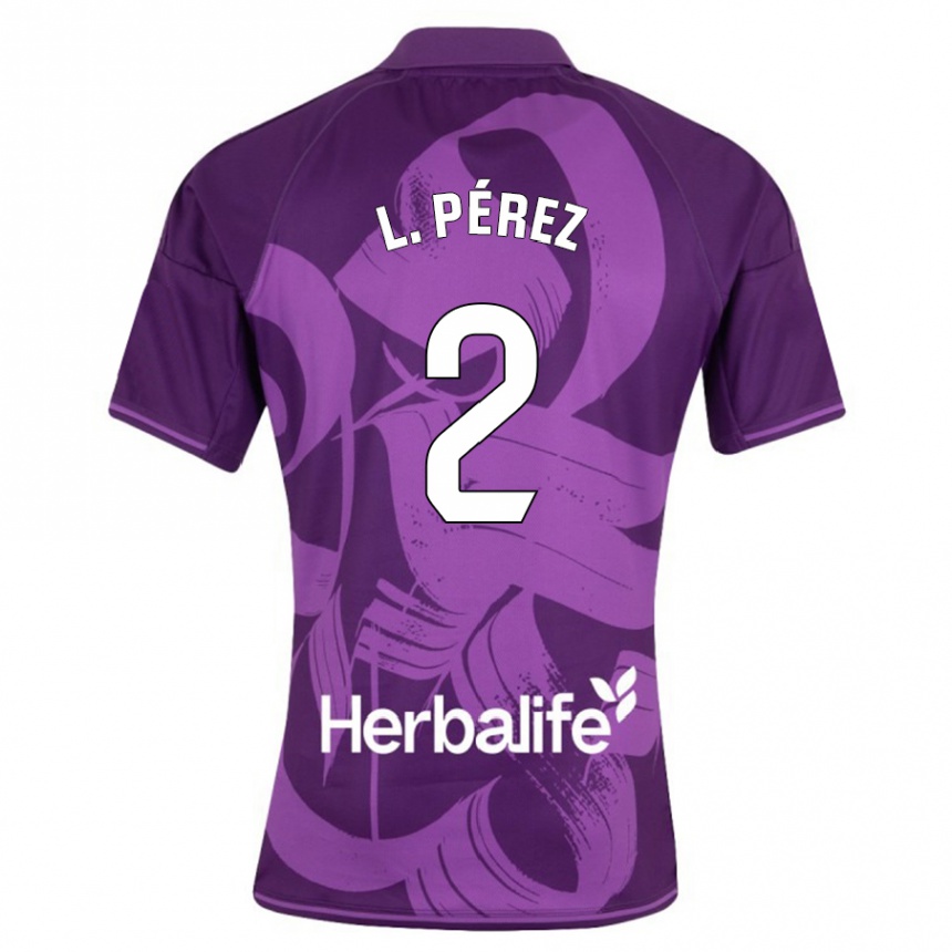 Niño Fútbol Camiseta Luis Pérez #2 Violeta 2ª Equipación 2023/24