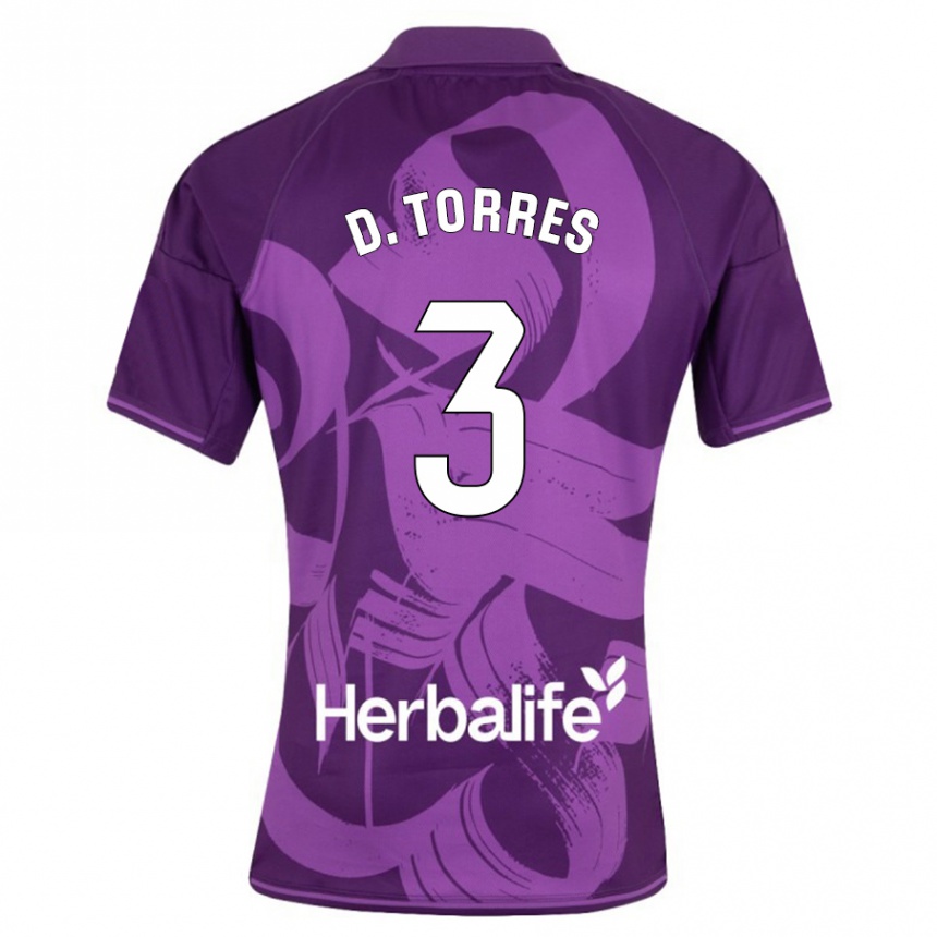 Niño Fútbol Camiseta David Torres #3 Violeta 2ª Equipación 2023/24