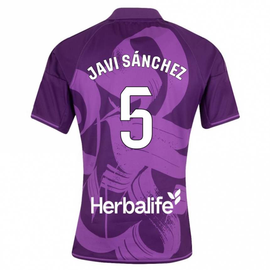 Niño Fútbol Camiseta Javi Sánchez #5 Violeta 2ª Equipación 2023/24