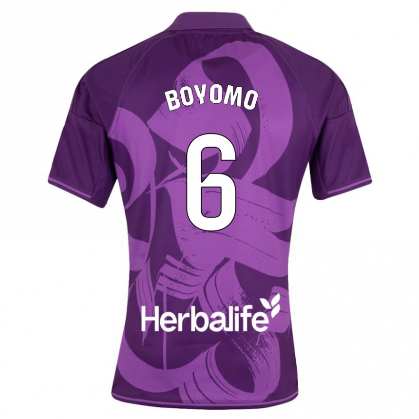 Niño Fútbol Camiseta Enzo Boyomo #6 Violeta 2ª Equipación 2023/24