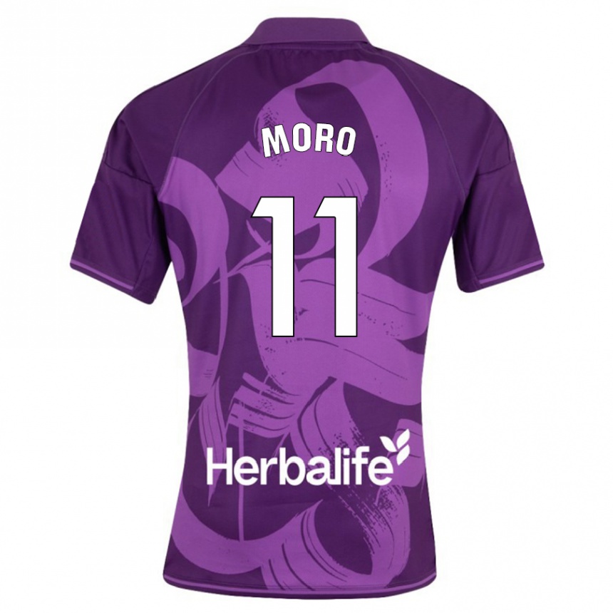 Niño Fútbol Camiseta Raúl Moro #11 Violeta 2ª Equipación 2023/24