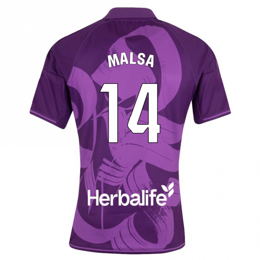 Niño Fútbol Camiseta Mickaël Malsa #14 Violeta 2ª Equipación 2023/24