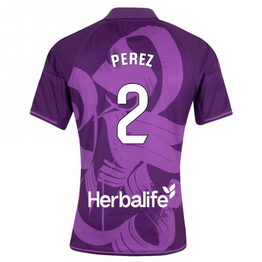 Niño Fútbol Camiseta Iker Pérez #2 Violeta 2ª Equipación 2023/24