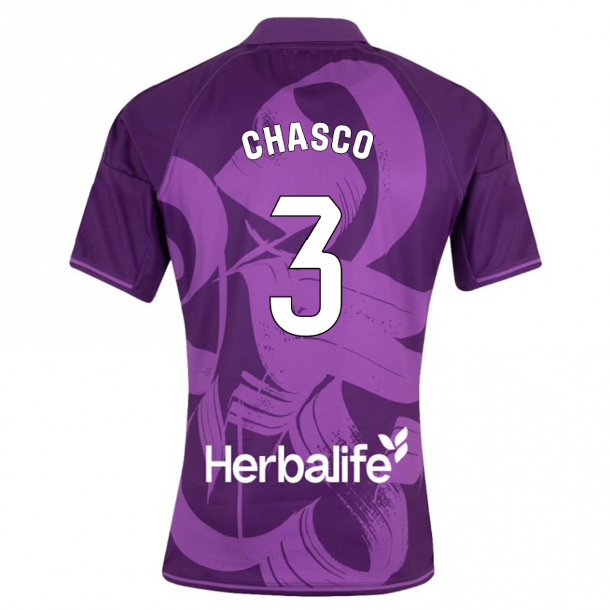 Niño Fútbol Camiseta Raúl Chasco #3 Violeta 2ª Equipación 2023/24