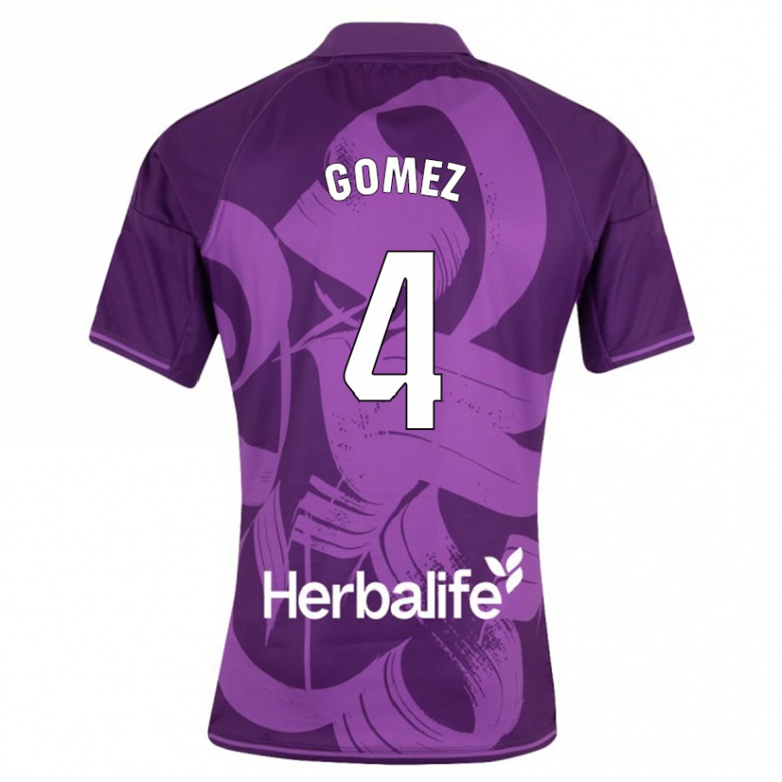 Niño Fútbol Camiseta Adrián Gómez #4 Violeta 2ª Equipación 2023/24