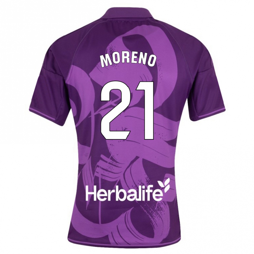 Niño Fútbol Camiseta Xavi Moreno #21 Violeta 2ª Equipación 2023/24