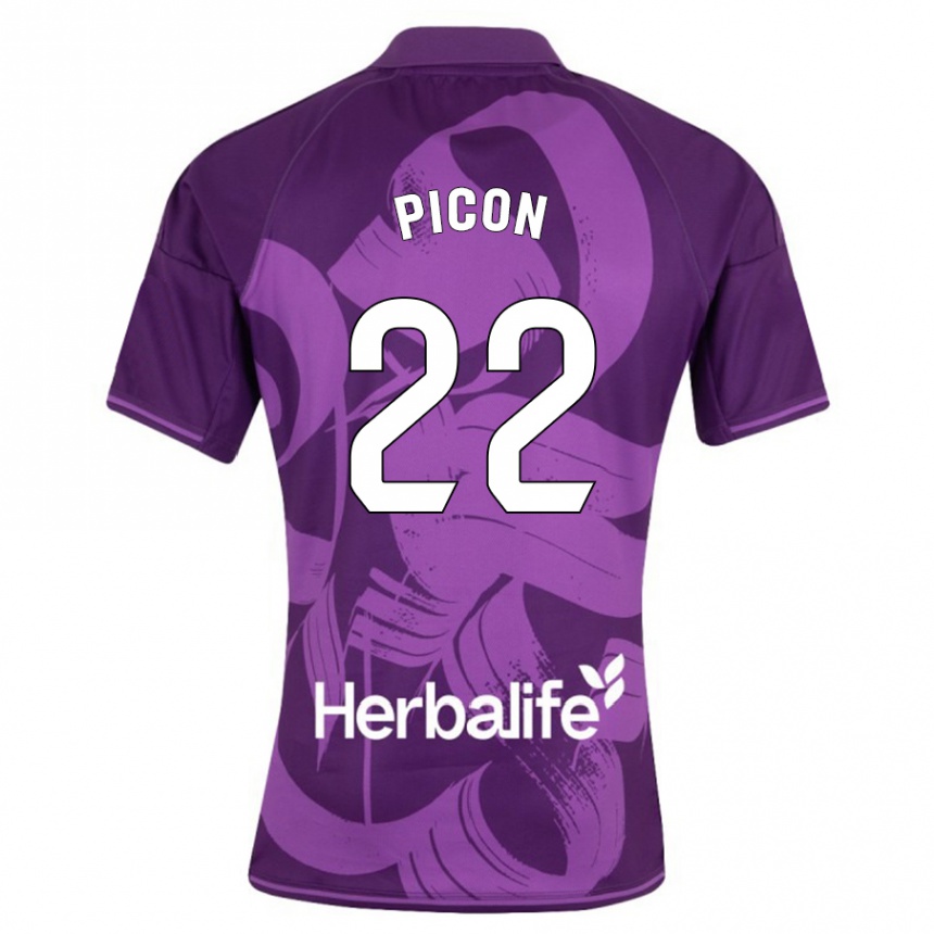 Niño Fútbol Camiseta Pablo Picón #22 Violeta 2ª Equipación 2023/24