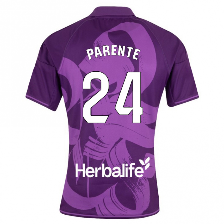 Niño Fútbol Camiseta Iago Parente #24 Violeta 2ª Equipación 2023/24