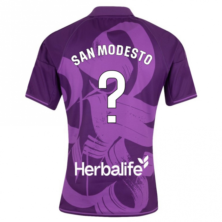 Niño Fútbol Camiseta Hugo San Modesto #0 Violeta 2ª Equipación 2023/24