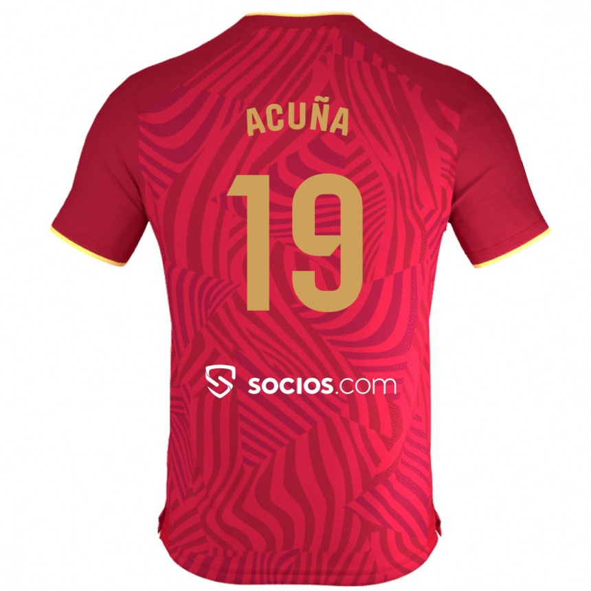 Niño Fútbol Camiseta Marcos Acuña #19 Rojo 2ª Equipación 2023/24