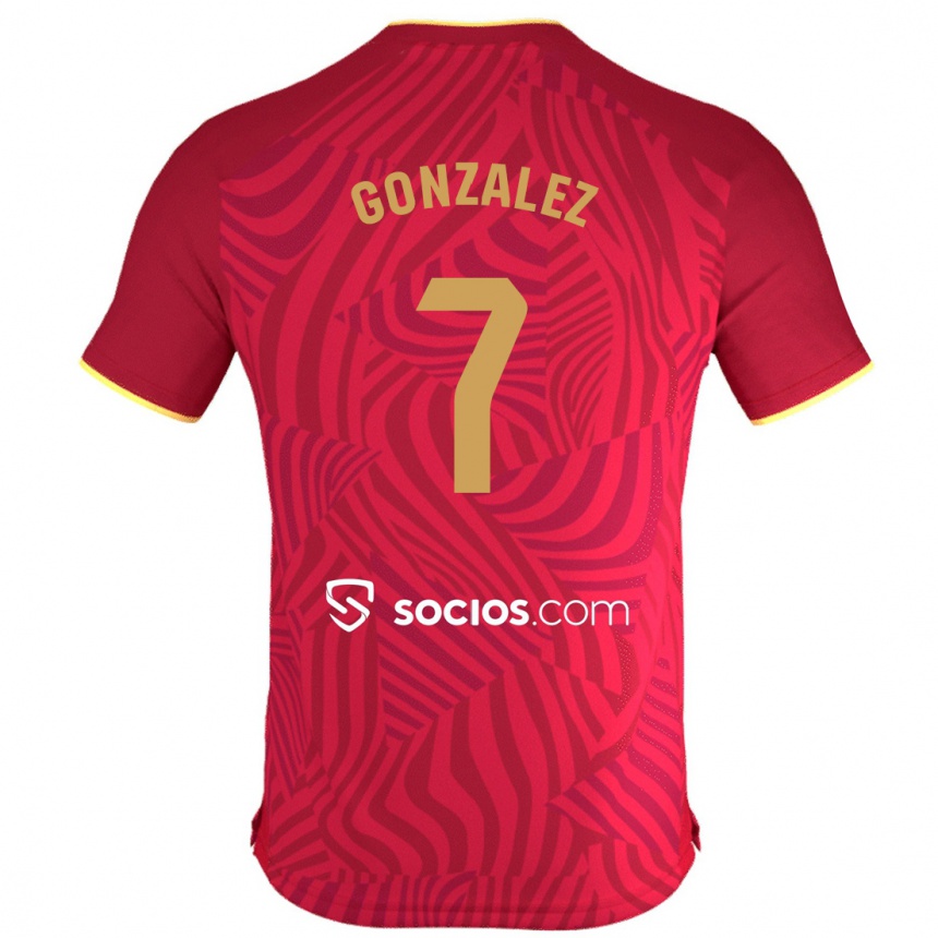 Niño Fútbol Camiseta Juan González #7 Rojo 2ª Equipación 2023/24