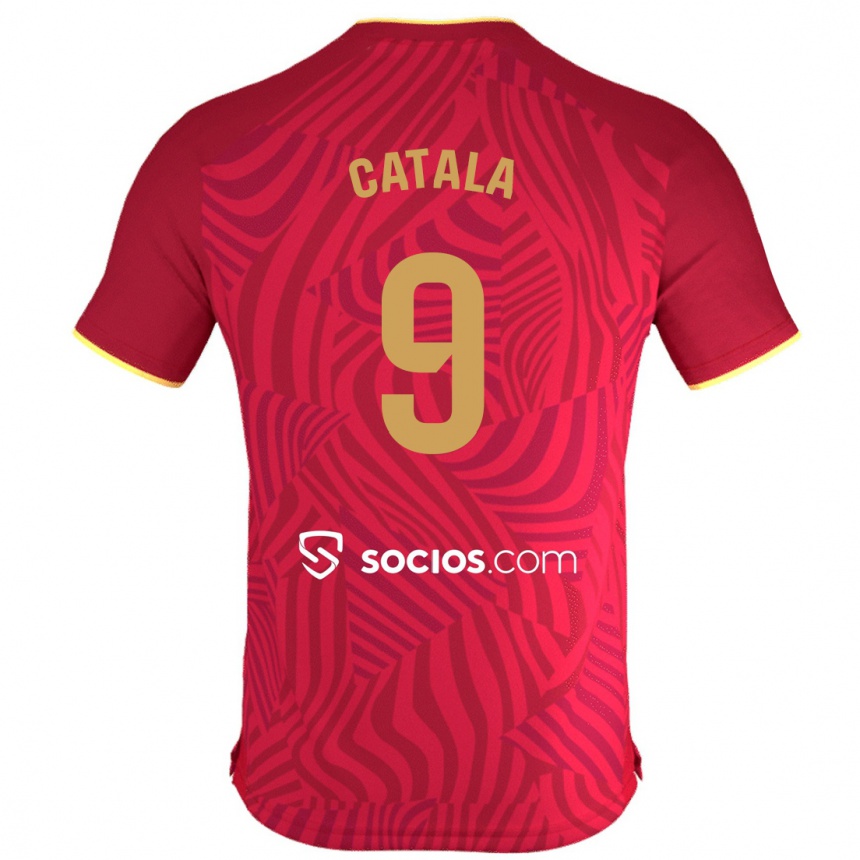 Niño Fútbol Camiseta Rubén Catalá #9 Rojo 2ª Equipación 2023/24