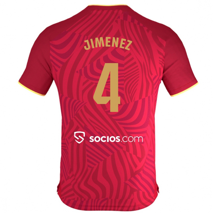 Niño Fútbol Camiseta Diego Jiménez #4 Rojo 2ª Equipación 2023/24