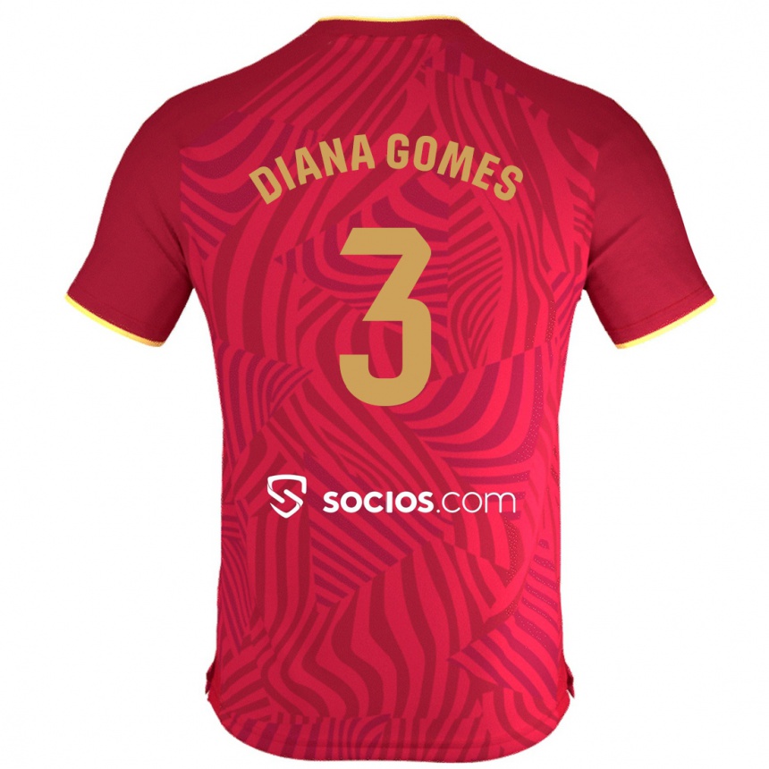 Niño Fútbol Camiseta Diana Catarina Ribeiro Gomes #3 Rojo 2ª Equipación 2023/24