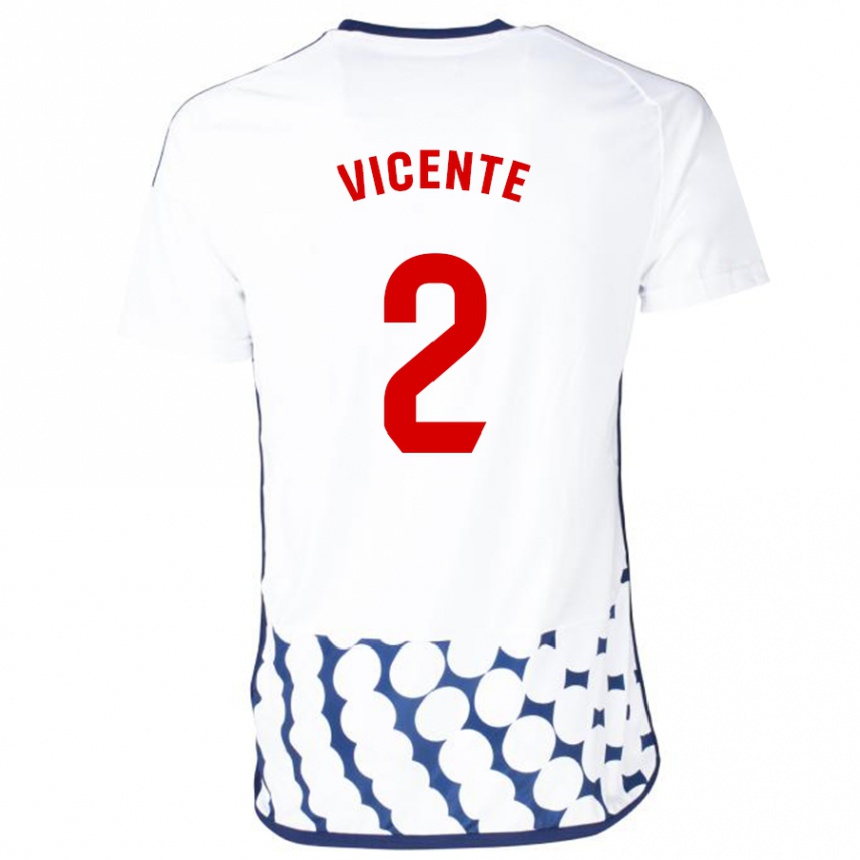 Niño Fútbol Camiseta David Vicente #2 Blanco 2ª Equipación 2023/24