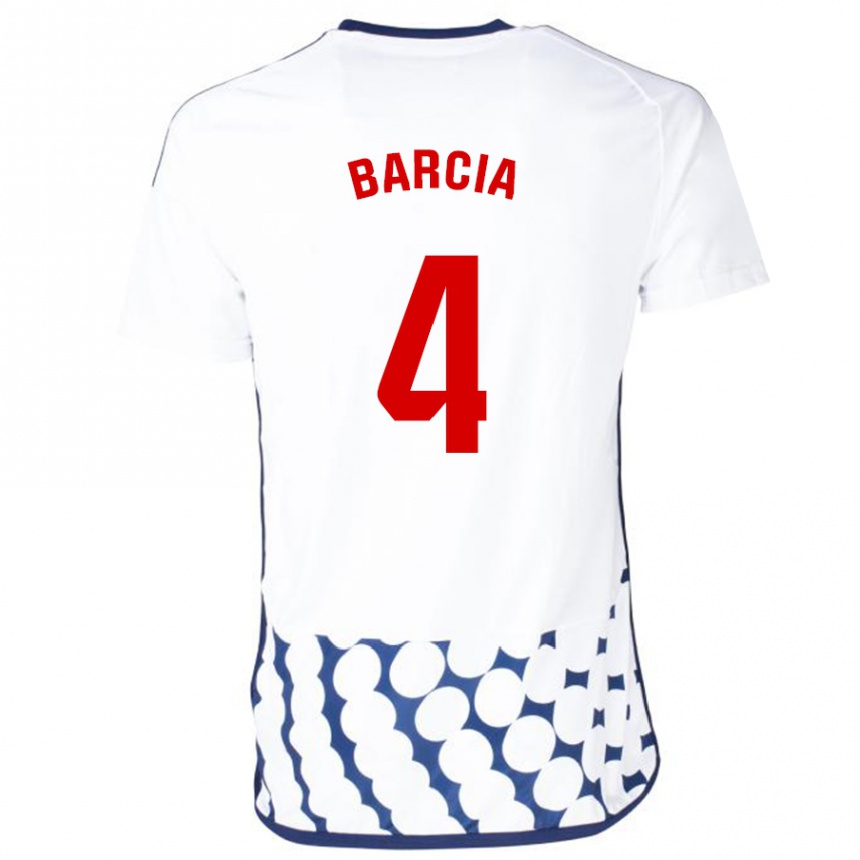 Niño Fútbol Camiseta Sergio Barcia #4 Blanco 2ª Equipación 2023/24
