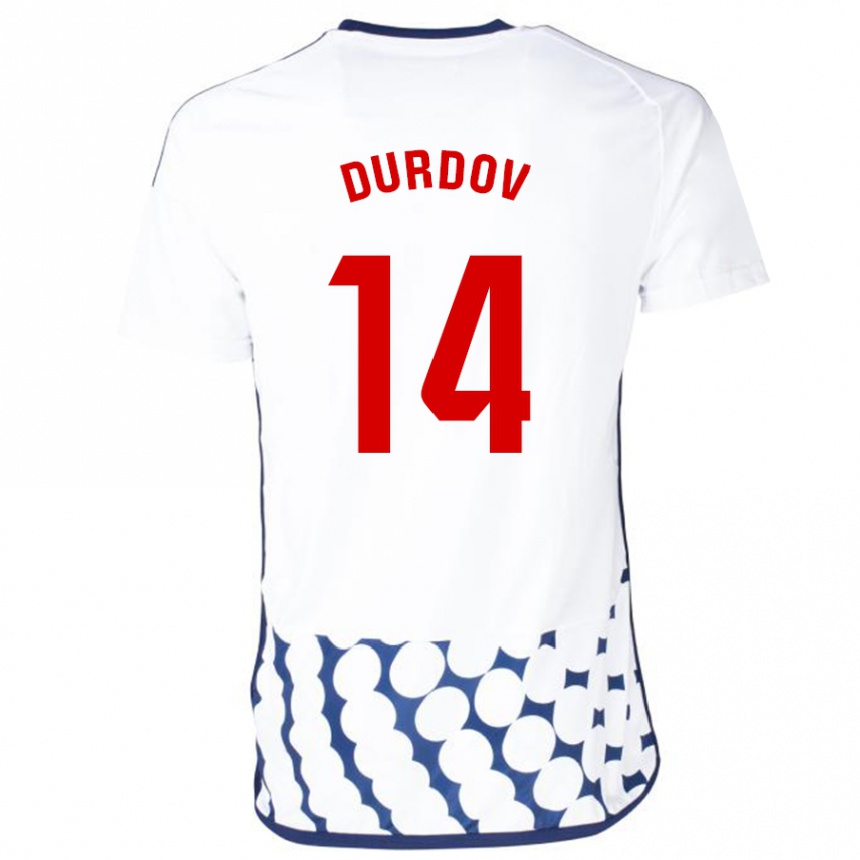 Niño Fútbol Camiseta Ivan Durdov #14 Blanco 2ª Equipación 2023/24