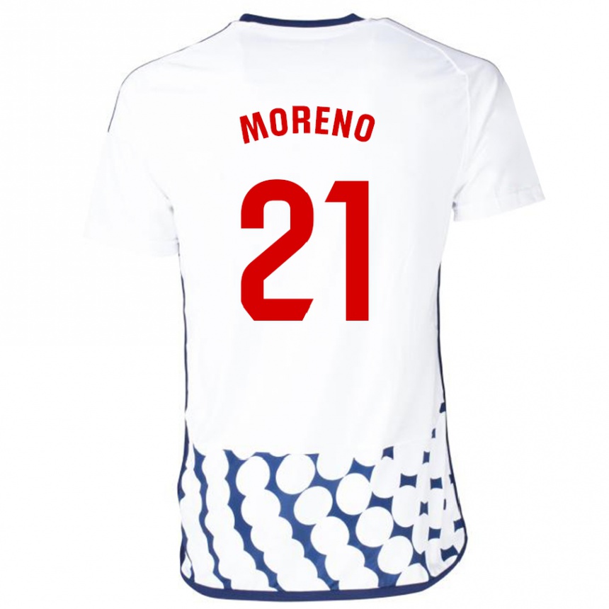 Niño Fútbol Camiseta Diego Moreno #21 Blanco 2ª Equipación 2023/24