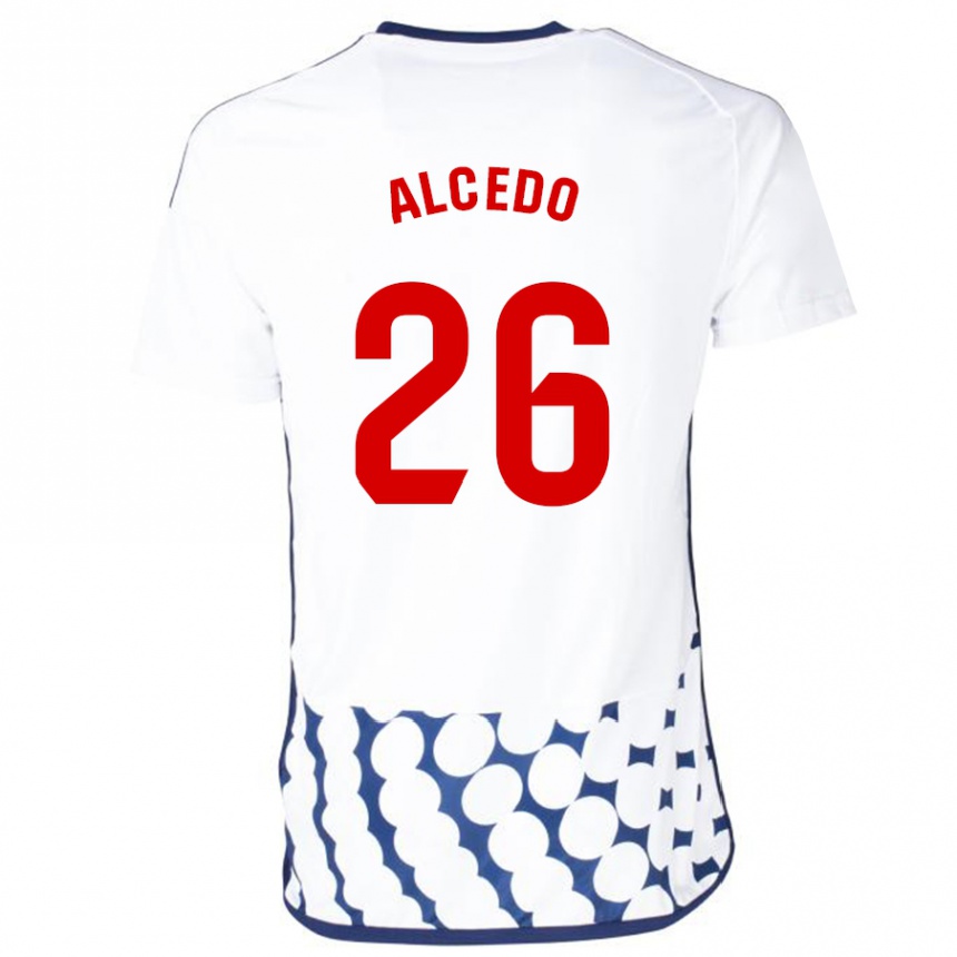Niño Fútbol Camiseta Juan María Alcedo #26 Blanco 2ª Equipación 2023/24