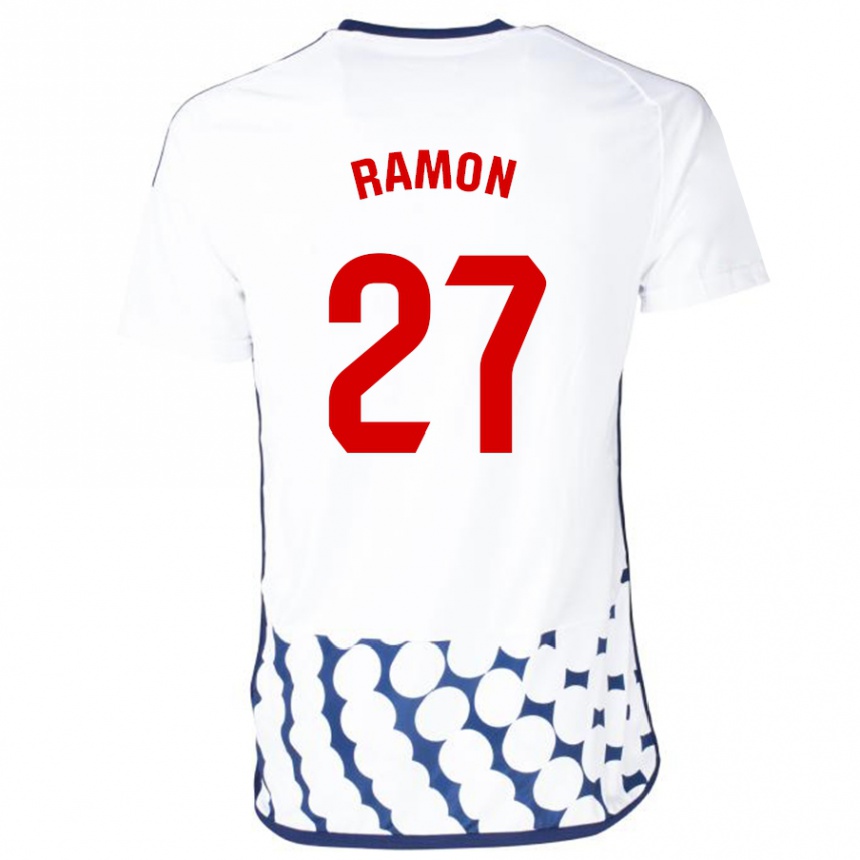 Niño Fútbol Camiseta Pablo Ramón #27 Blanco 2ª Equipación 2023/24